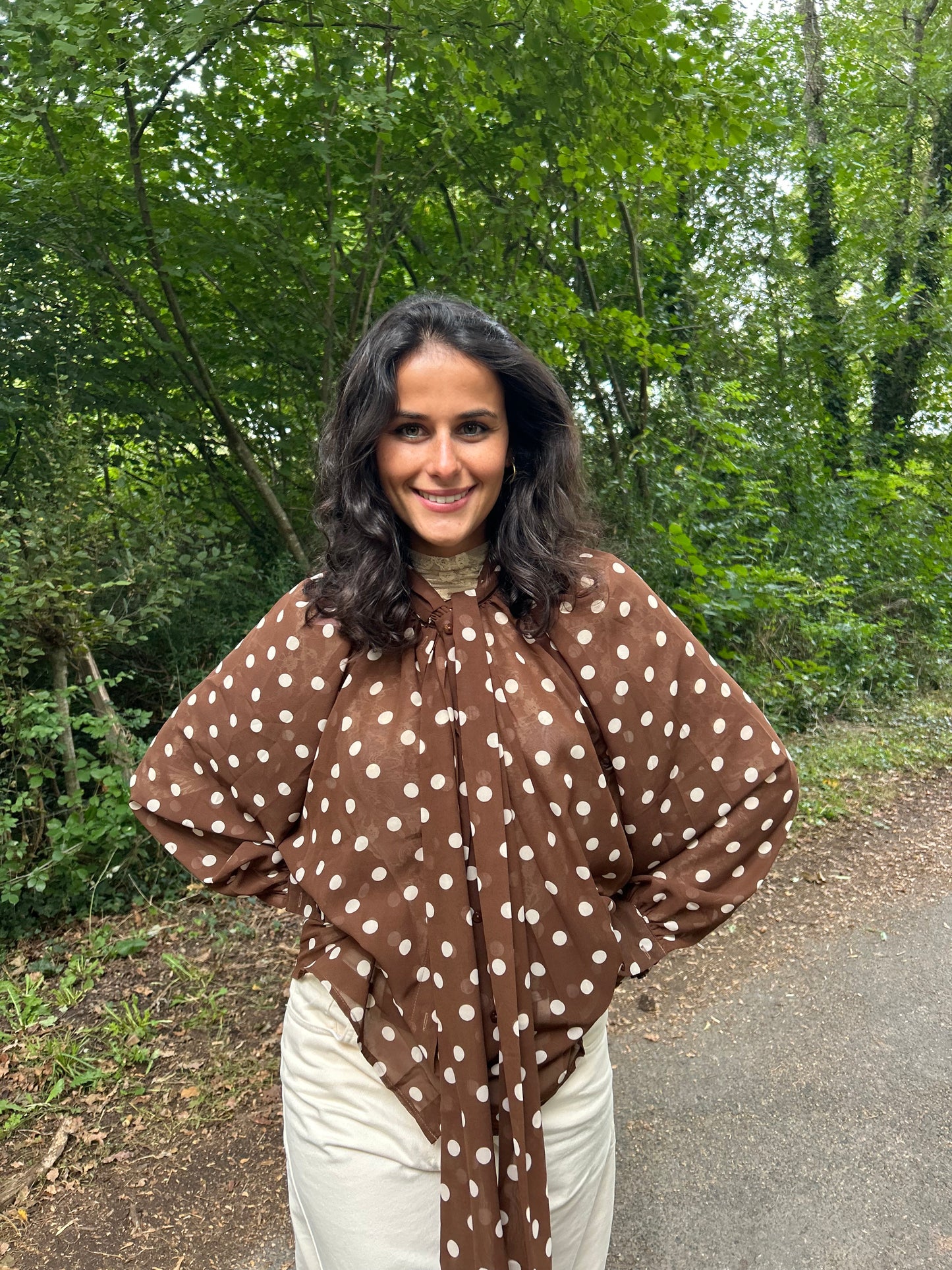 Blouse à pois « LOLA »♡