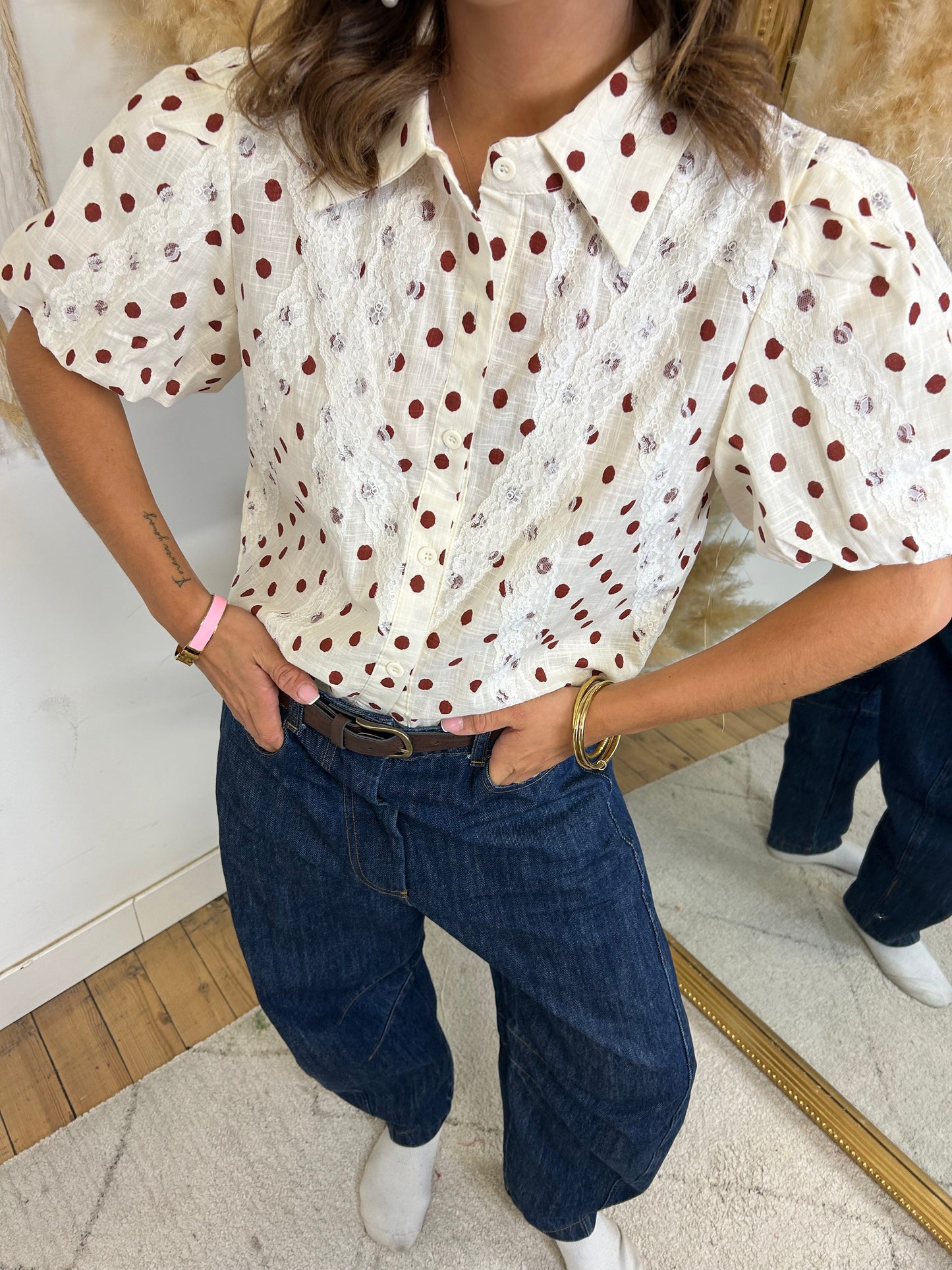 Blouse à pois « CHLÉA »♡