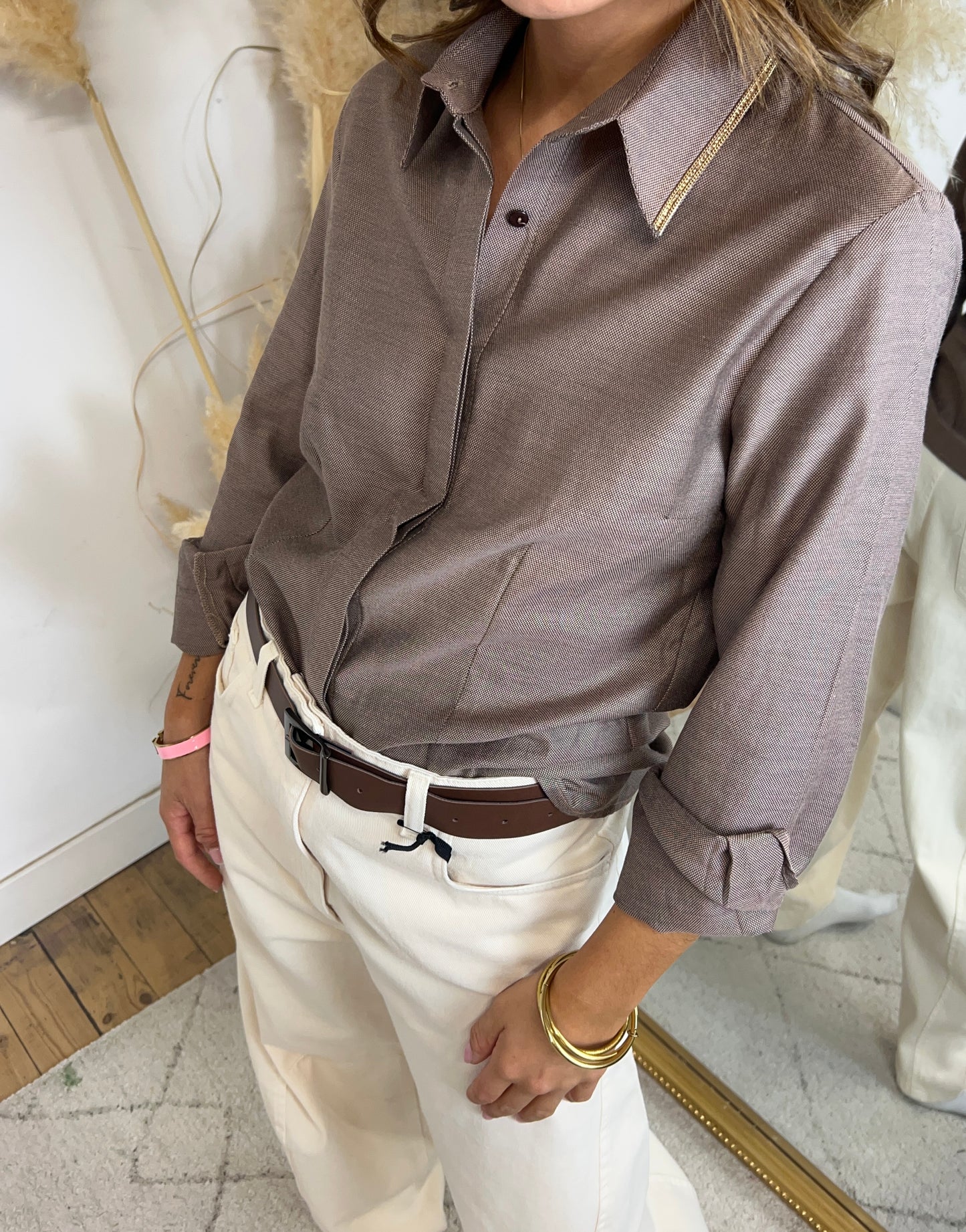 Jean beige ballon « ANNA »