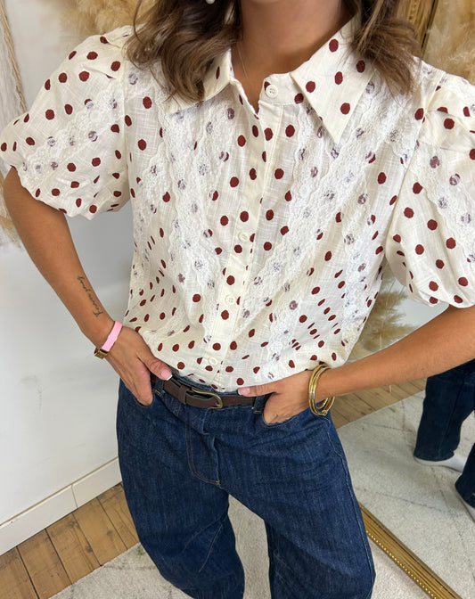 Blouse à pois « CHLÉA »♡